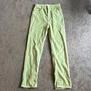 Light green Pacsun corduroy straight jeans